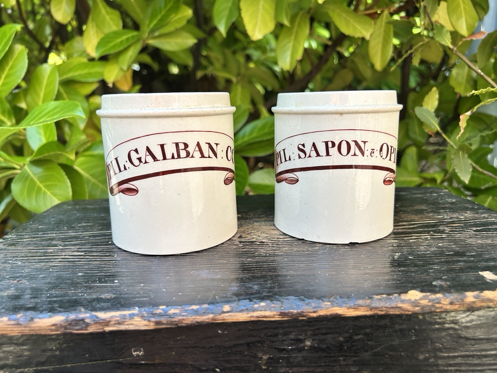 Antique English Late 18Th Century Creamware Small Chemists Apothecary Drug Jars
