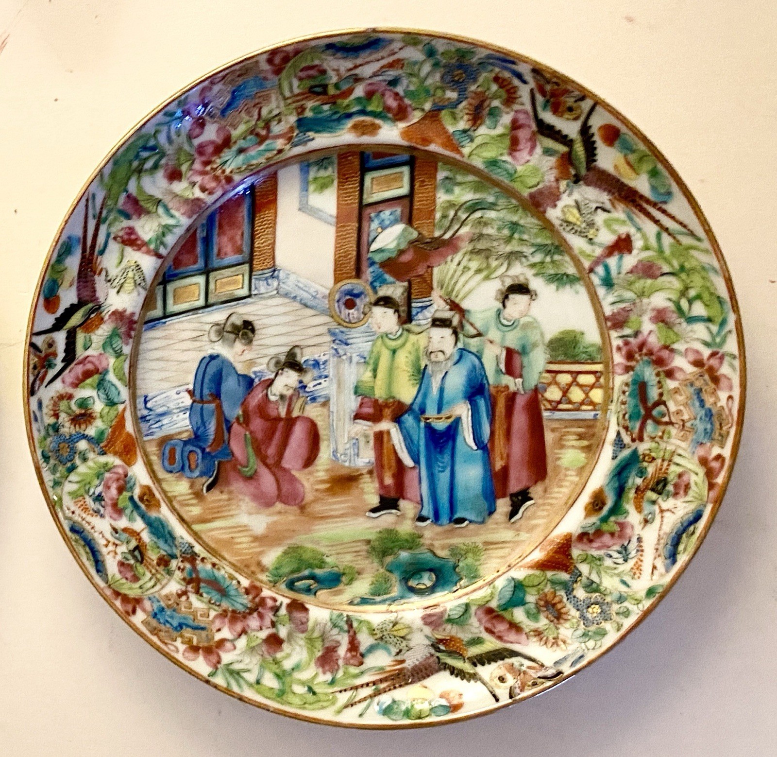 Superb Pair of Antique 19th C. Chinese Famille Rose Plates c.1850-1899