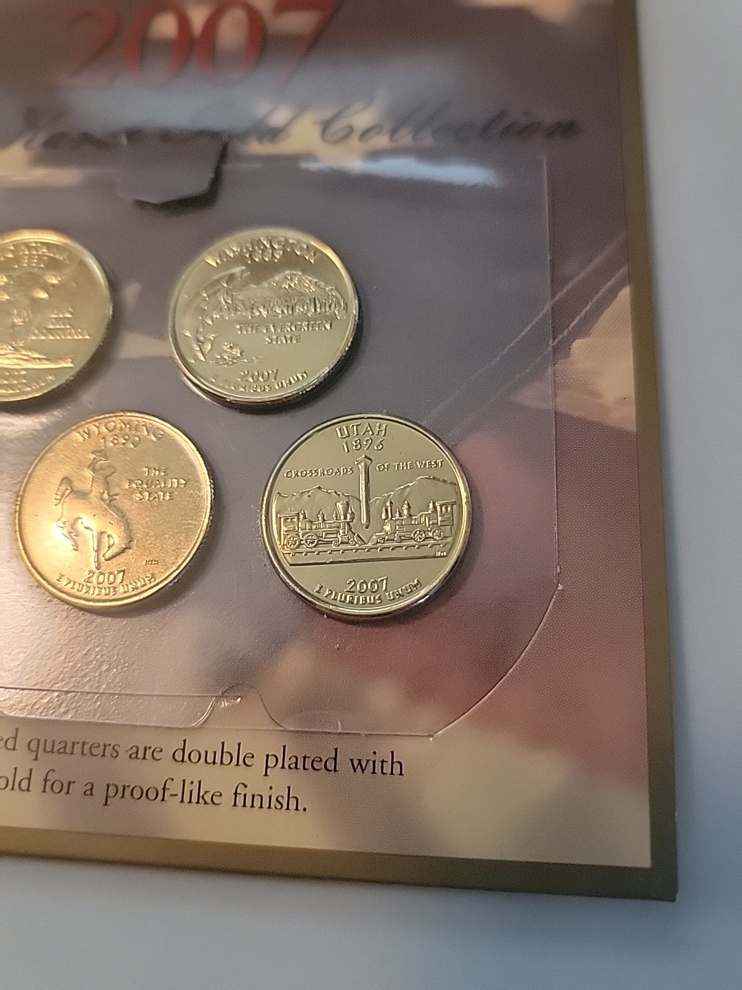 2007 24 KARAT GOLD COLLECTION UNCIRCULATED QUARTERS SET OF FIVE “RARE”