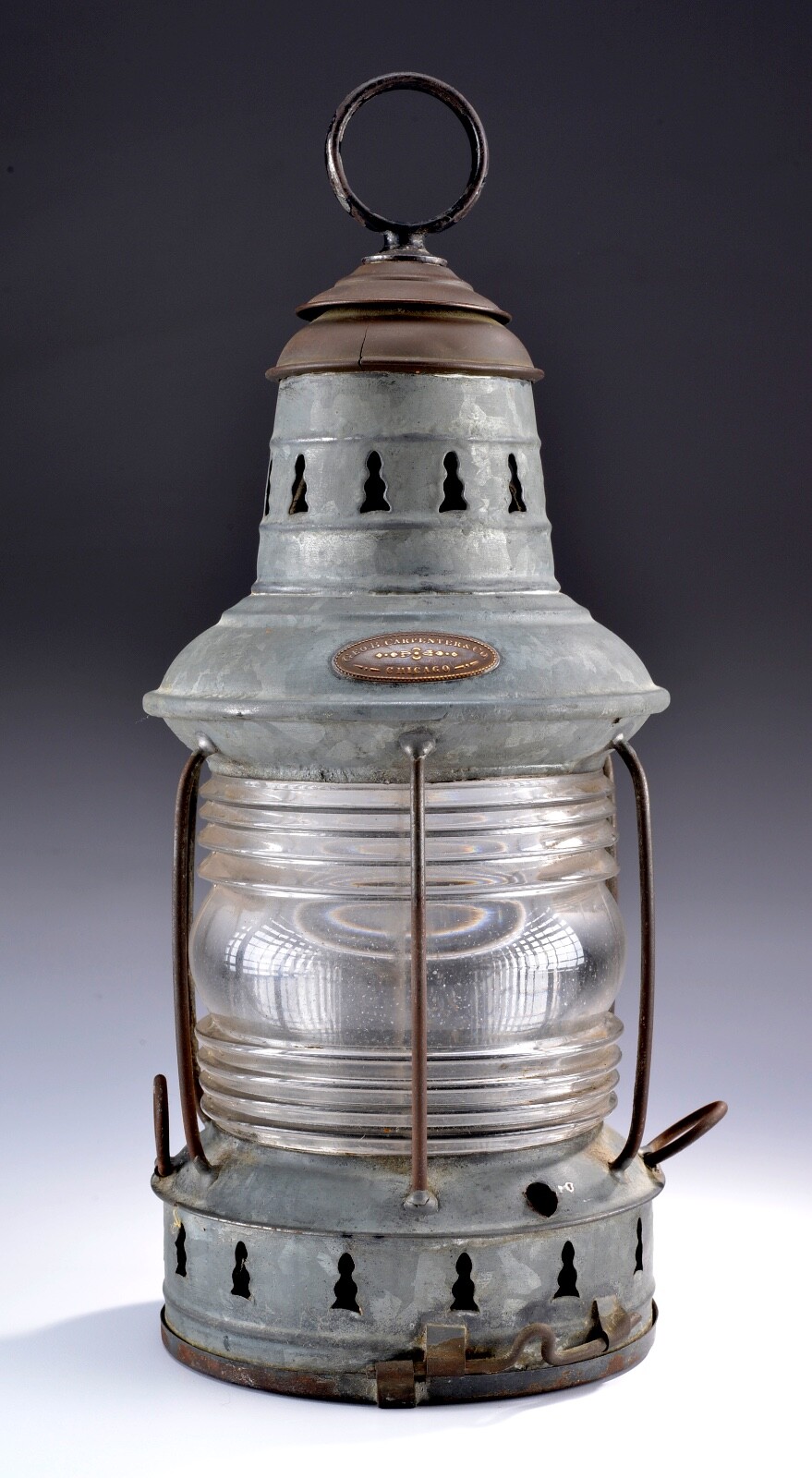 Maritime Ship Salvage Original MASTHEAD George B. Carpenter Kerosene Lamp