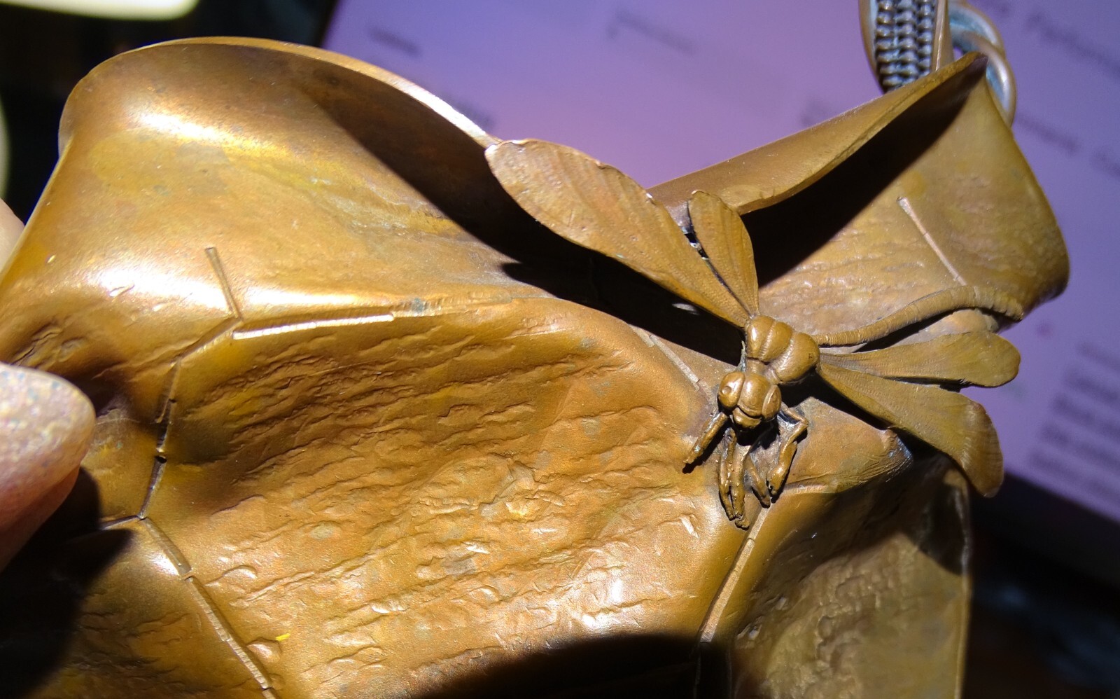Made 1850-1899 Meiji Japanese Hand Made Copper Basket & Applied Copper Insect