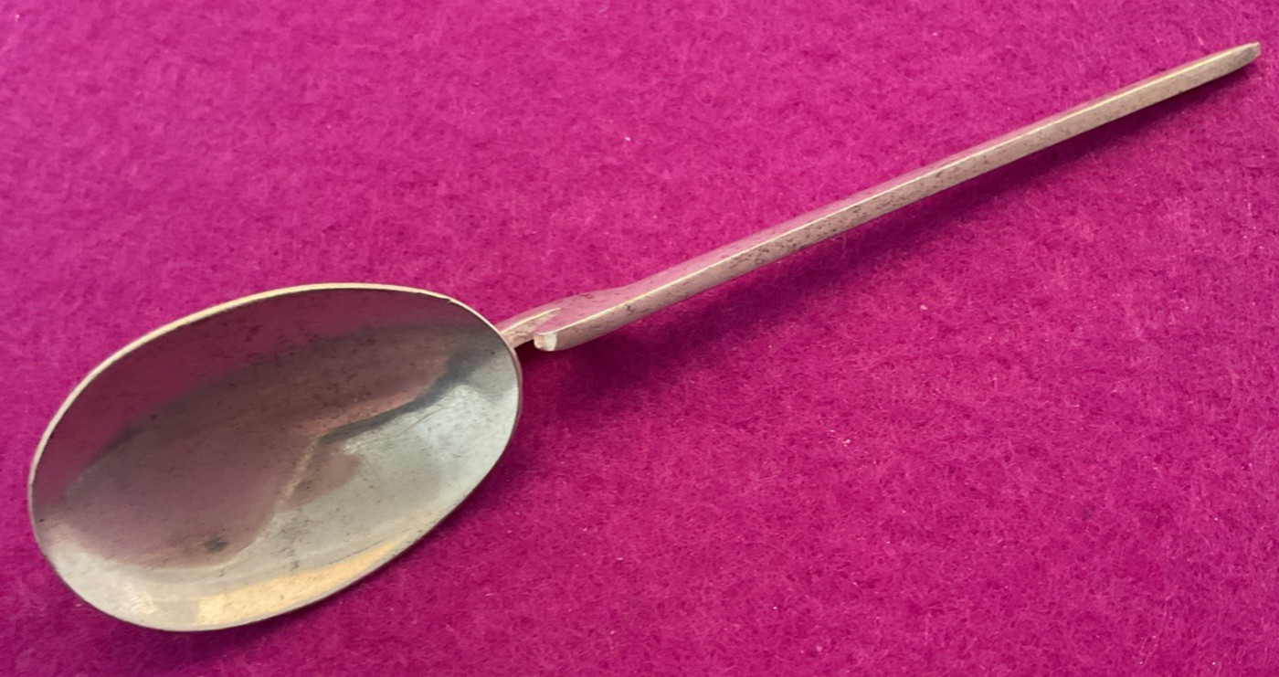 Corinium Roman Replica Style 4.25″ Silver Spoon Flat Bowl Gooseneck Pointed Stem
