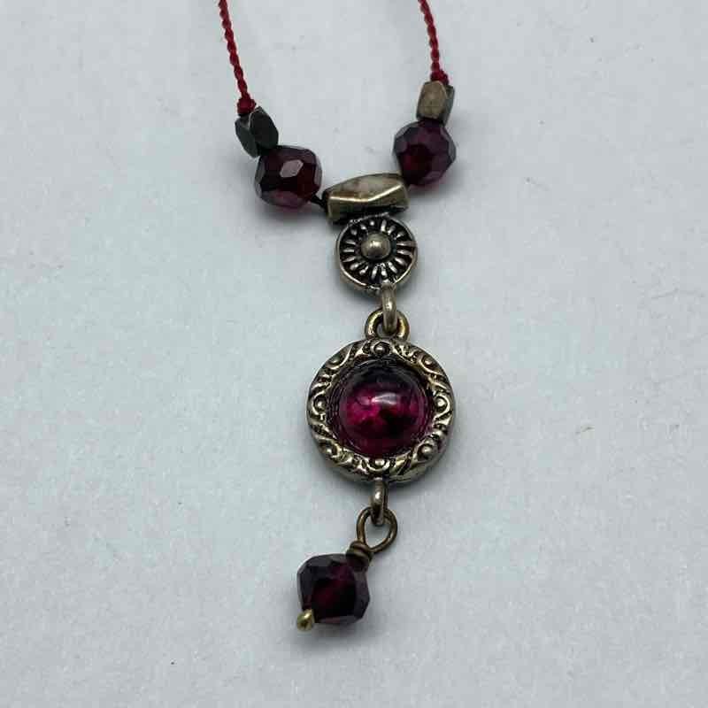 925 Sterling Silver Jewelry Lot of 4 Garnet Necklace CZ Rings Hoop Earrings