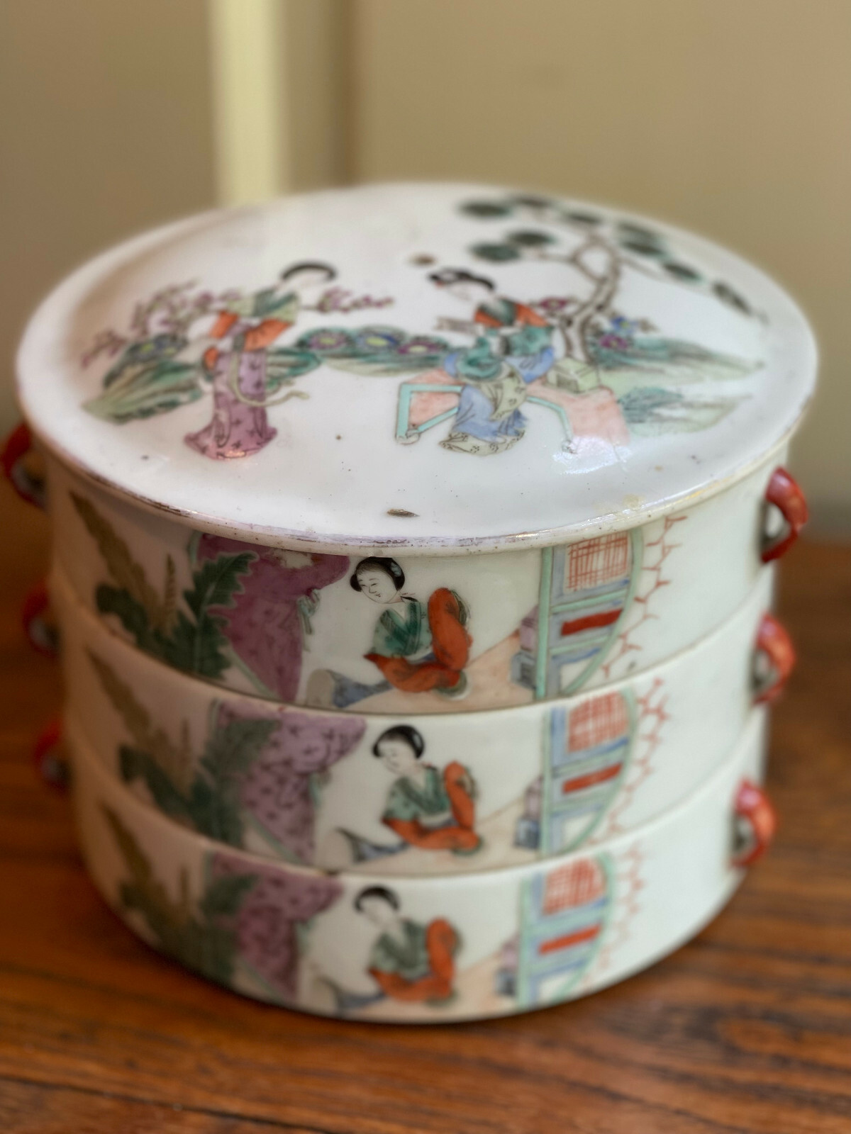 Antique Chinese Stacking Rice boxes (3 layers) Late Qing/Republic period