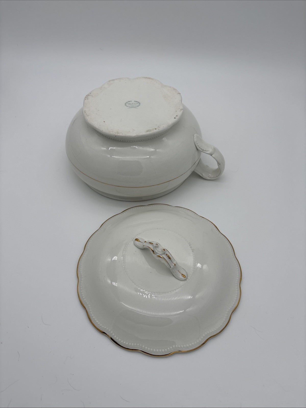 Antique E.P.P. Co East Palestine Pottery “Queen” Covered Ceramic Dish Circa 1890