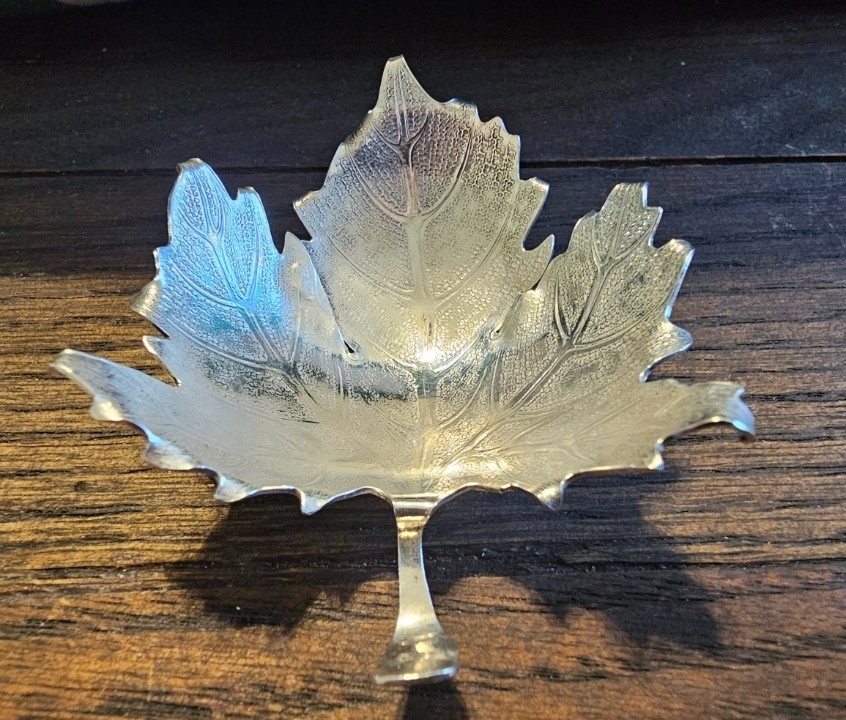 Brandimarte Firenze 800 Silver Maple Leaf Trinket Dish Italy Italian Solid 43g