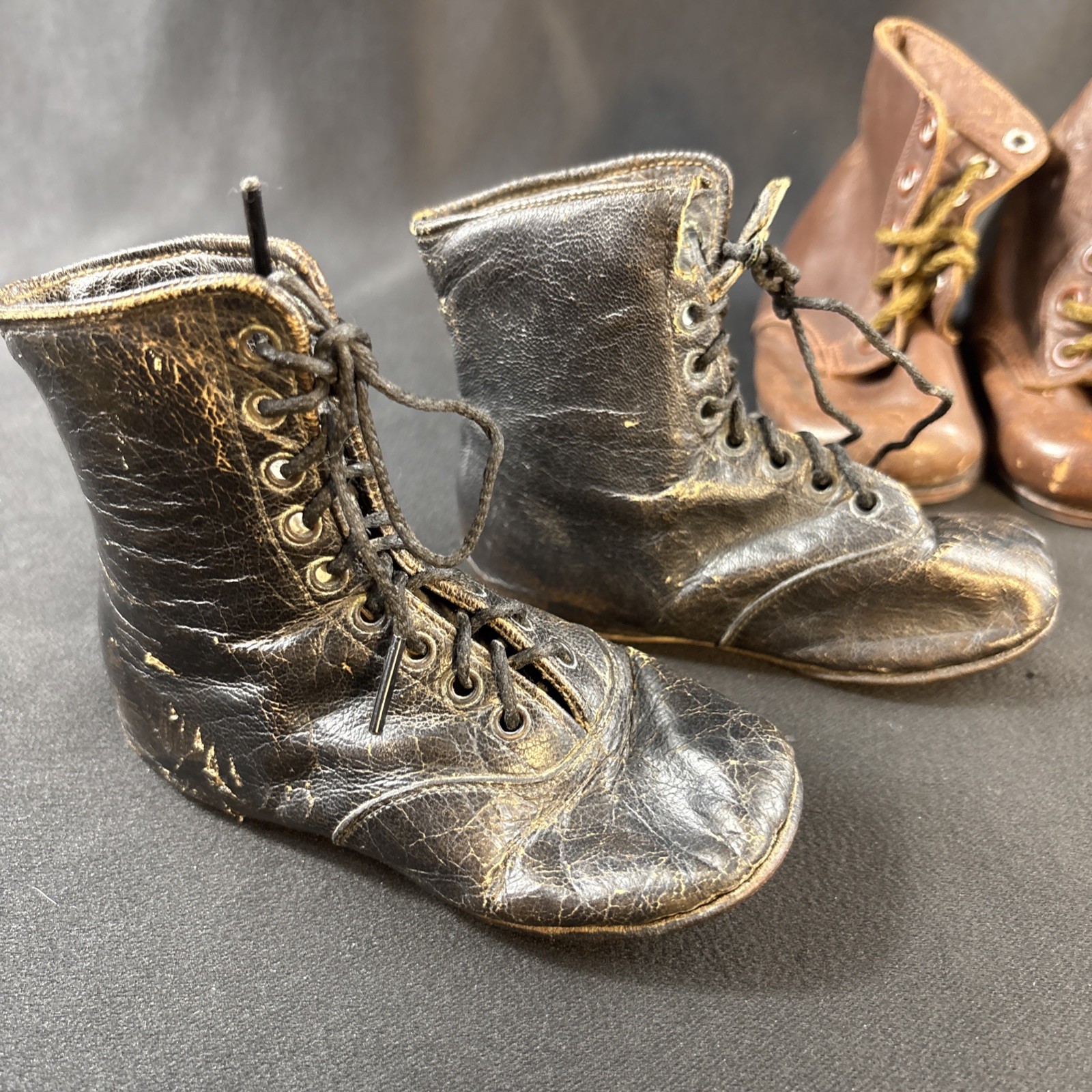 Lot 4 Pairs Antique and Vintage Baby / Toddler / Doll Shoes Victorian Edwardian