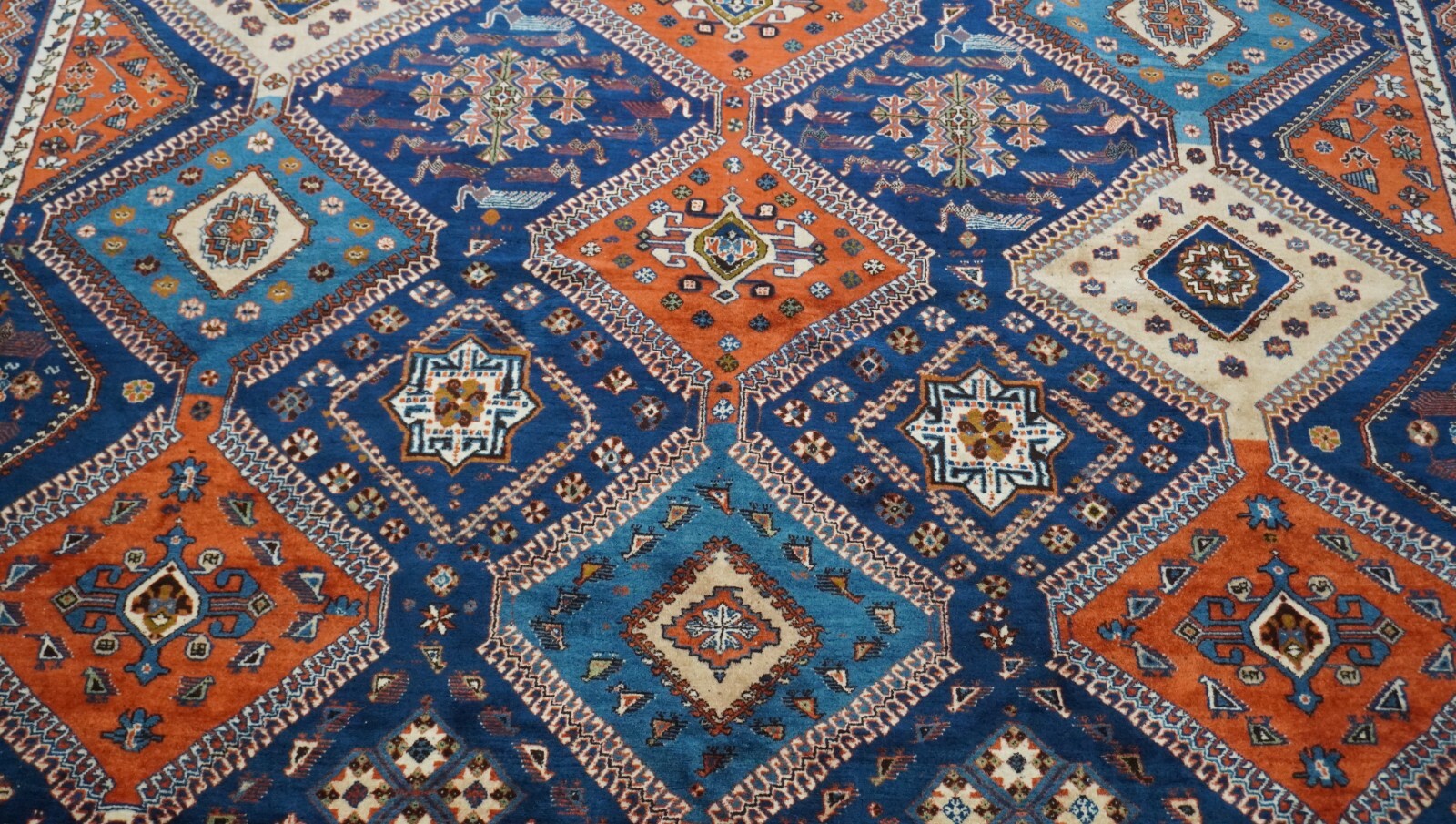 EXQUISITE YALLAMEHH TRIBAL VINTAGE HAND KNOTTED WOOL ORIENTAL RUG 10’5″ x 13’5″