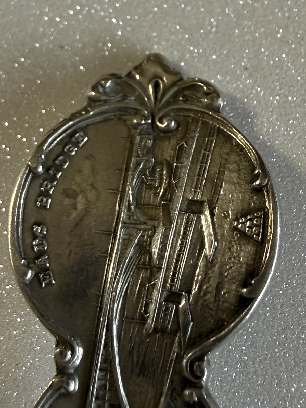 Sterling St. Louis Souvenir Spoon Festival Hall & Cascade 1904 Monogram Dent