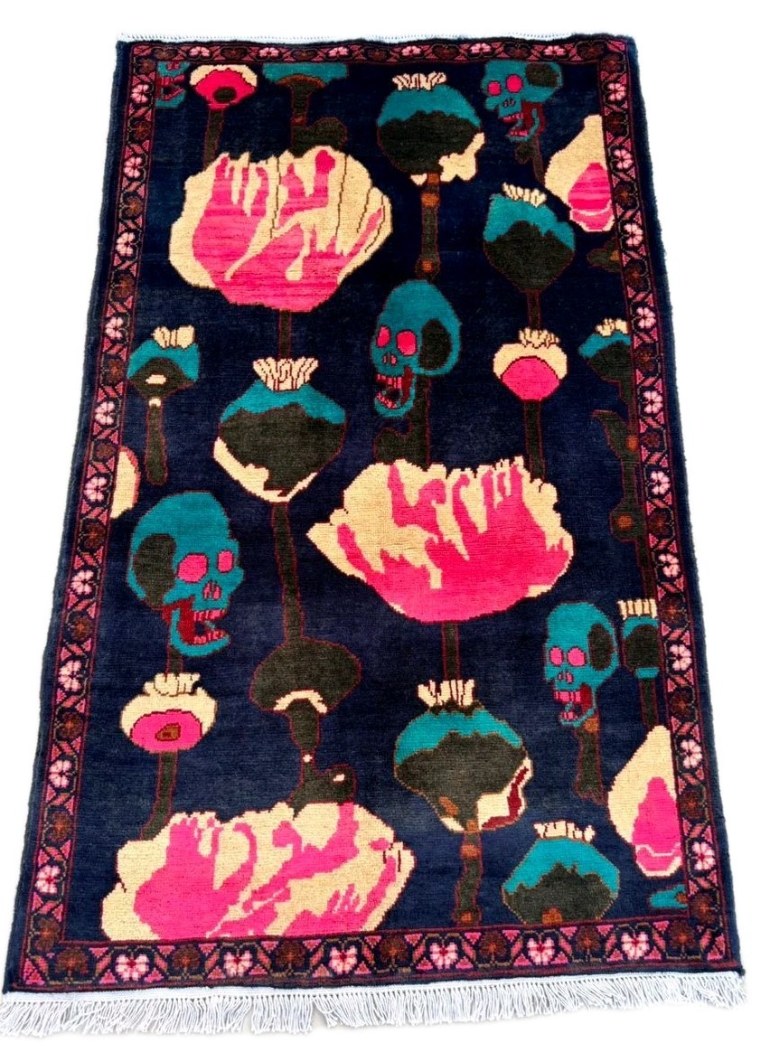 Opium Handmade Afghan Wool war rug Great Quality Beauiful design Size 127cmx80cm