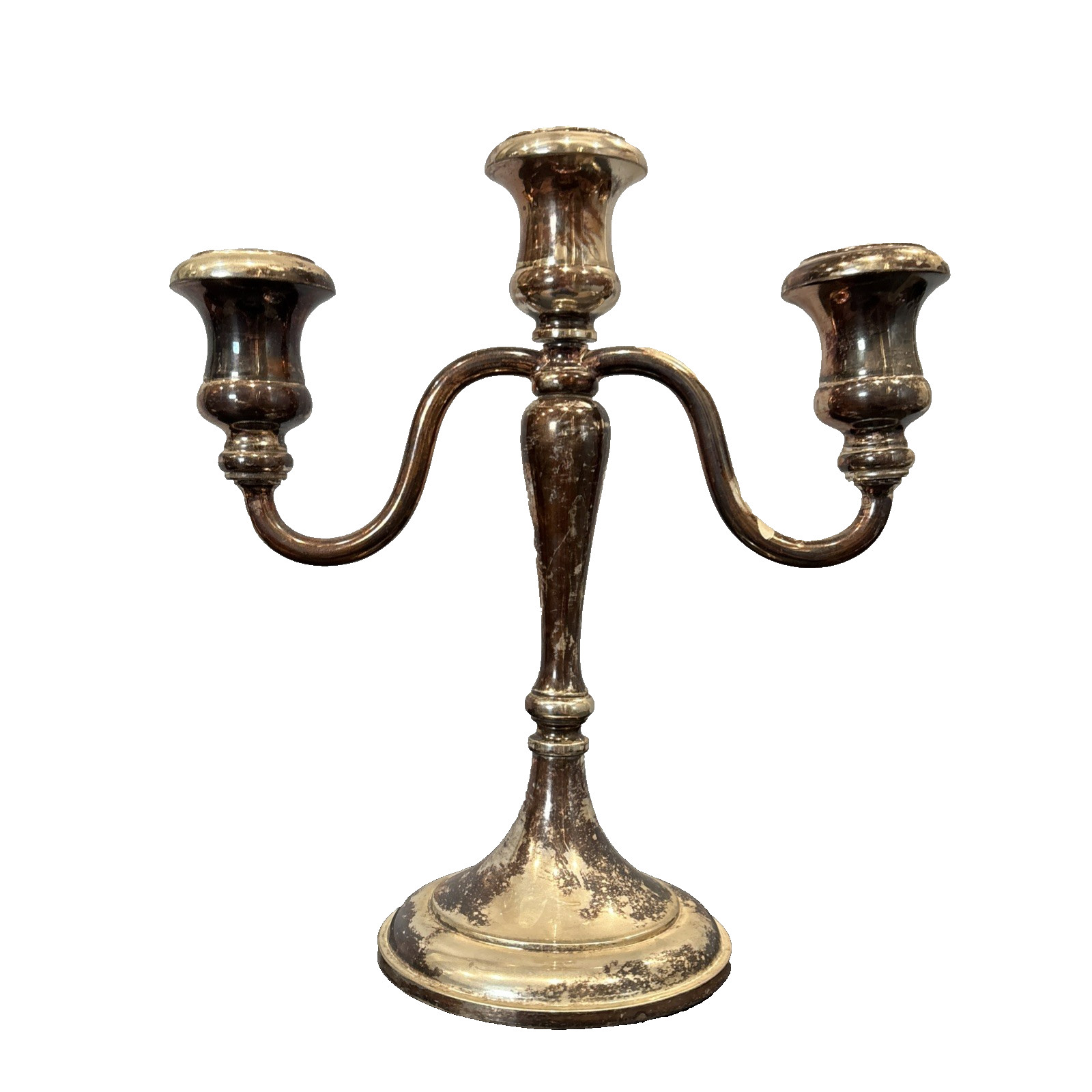 Sheffield Silver Co Silverplate Candlestick Italy Elegant 9 3/4” 9 1/4″ Romance