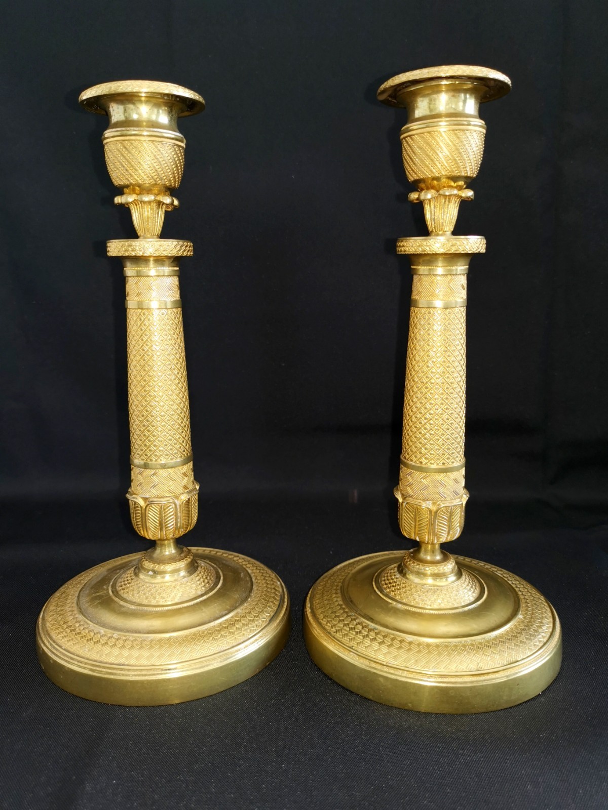 Pair Empire Style Gilded Bronze Candelabra Candleholder, 19th Century