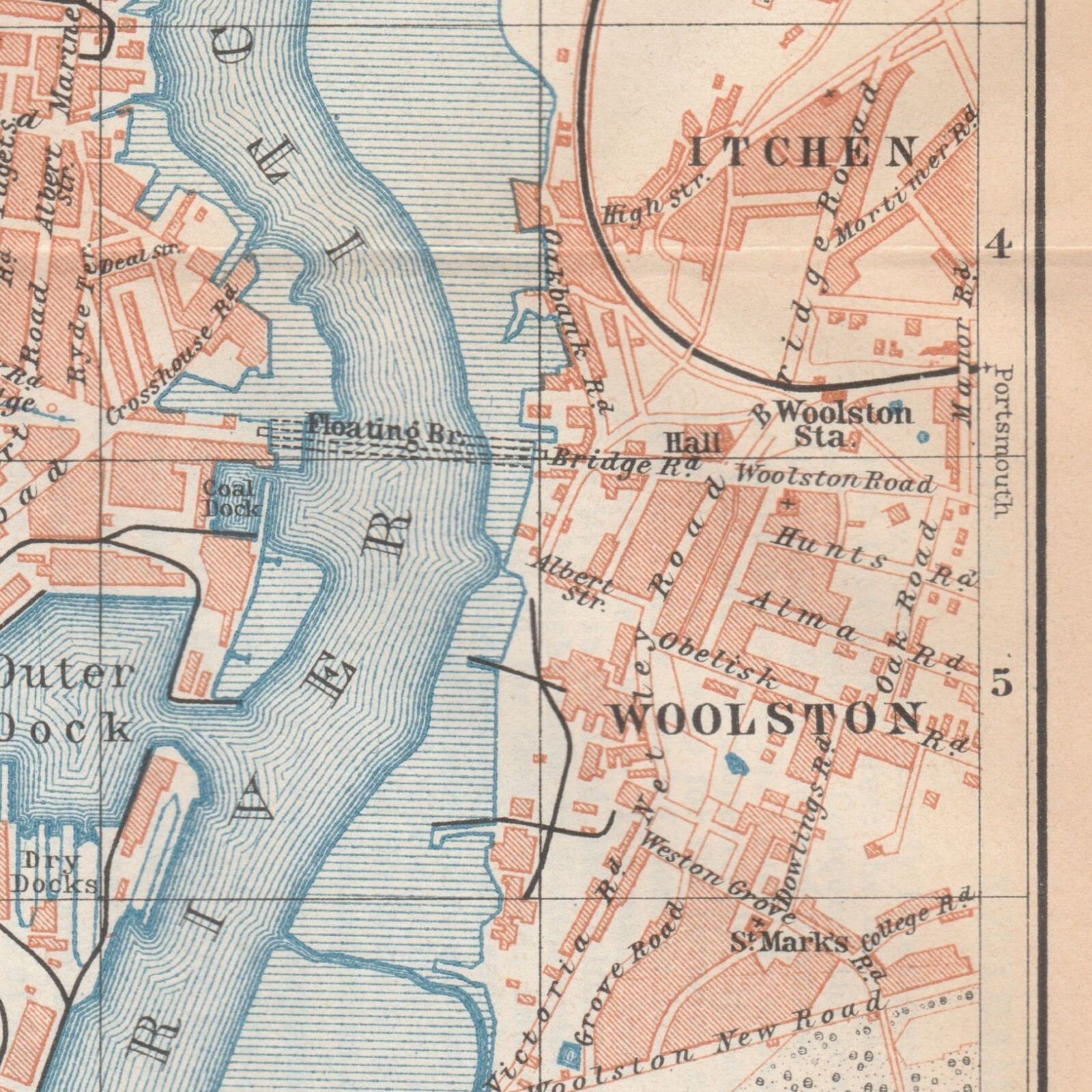 SOUTHAMPTON 1927 England Great Britain ORIGINAL Map Plan UNITED KINGDOM